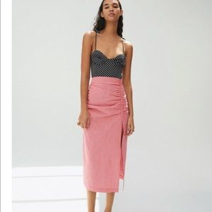 Zara gingham midi skirt size XS
